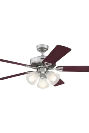 Brand New Westinghouse Travis Series 7312200 Indoor Ceiling Fan, Natural Maple/Rosewood Blade, 52 in Sweep, MDF Blade