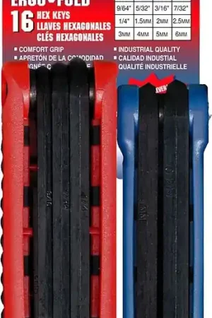 Eklind Ergo-Fold 25016 Fold-Up Combo Pack Hex Key Set, 16-Piece, Alloy Steel, Black Reduced Price