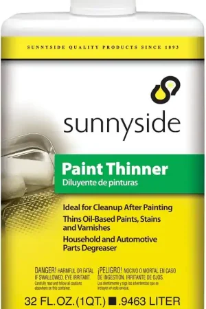 Sunnyside 30432 Paint Thinner, Liquid, Petroleum, Solvent, Clear, 1 qt Can Next Day Delivery