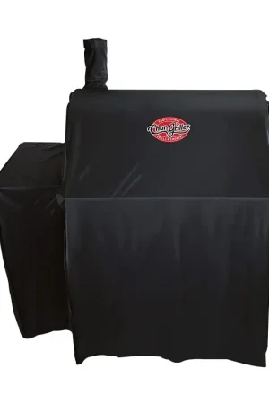 Hot Deal Char-Griller 5555 Grill Cover, 29 in W, 50 in H, Polyester/PVC, Black