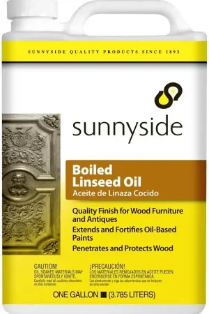 Buy Direct Sunnyside 872G1 Boiled Linseed Oil, Clear Amber, Liquid, 1 gal Can, Pack of 4