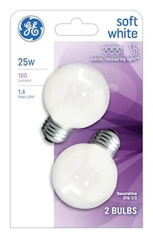 Trending GE Industrial Solutions 31107 Incandescent Bulb, 25 W, G16.5 Lamp, Medium E26 Lamp Base, 180 Lumens