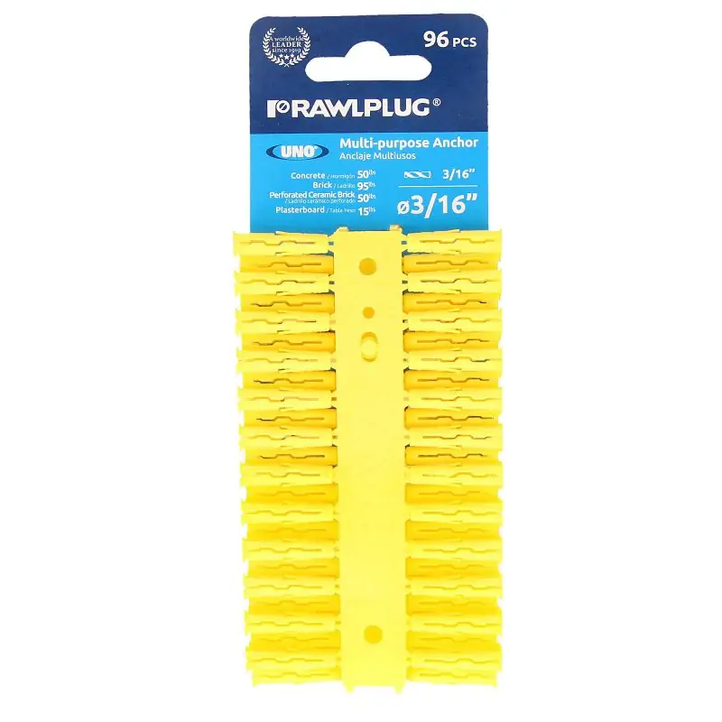 Rawlplug Rawl Uno Series R-U0-3/16-96 Multi-Purpose Anchor, 1 in L, Polypropylene Popular