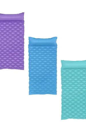Luxury H2OGO! Float 'n Roll Series 44020 Air Mat with Pillow, Inflatable Profile, Vinyl, Purple