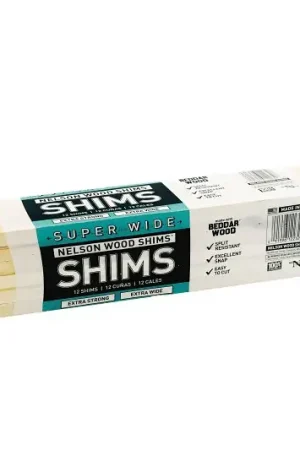 Limited Offer Nelson Super Wide SS12/12/12/60 Shim, 3/8 in Thick, 2-1/2 in W, 12 in L, Wood