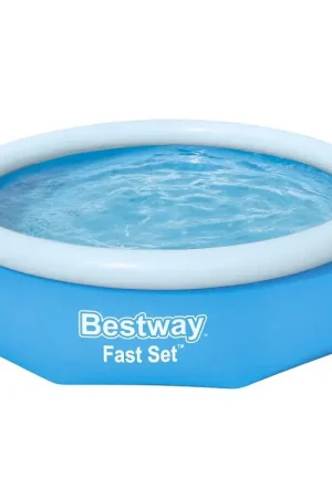 New Release Bestway Fast Set 57269E Inflatable Above Ground Pool Set, Round, 961 gal Capacity, Blue