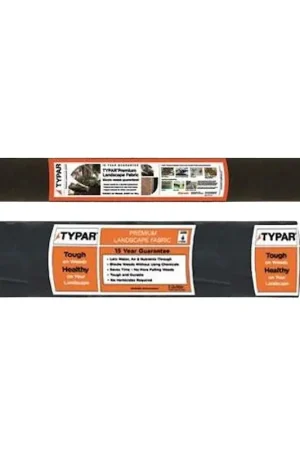 Top Rated Typar 3201C-503W Premium Landscape Fabric, 100 ft L, 3 ft W, 11.5 mil Thick, Polypropylene, Black, Pack of 12