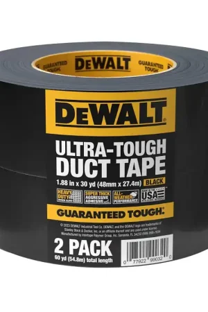 Seasonal Sale DEWALT 99032 Duct Tape, 30 yd L, 1.88 in W, PE Film Backing, Black