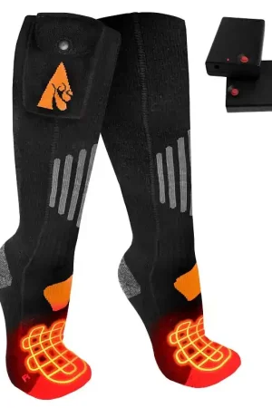 ActionHeat AH-SK-AA-03-S-M Heated Socks, Unisex, S/M, Cotton/Spandex/Wool, Black, Pack of 3 High Quality