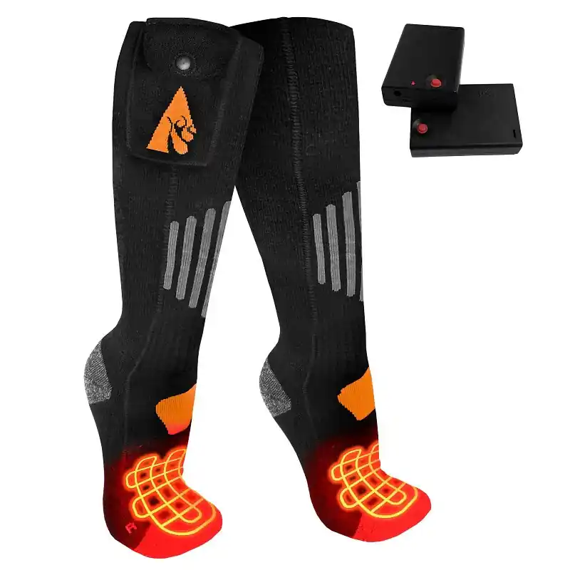 ActionHeat AH-SK-AA-03-S-M Heated Socks, Unisex, S/M, Cotton/Spandex/Wool, Black, Pack of 3 High Quality