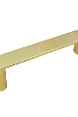Best Choice Laurey Metro Series 41004 Cabinet Pull, 4.09 in L Handle, 0.78 in H Handle, 1.18 in Projection, Zinc, Satin Brass