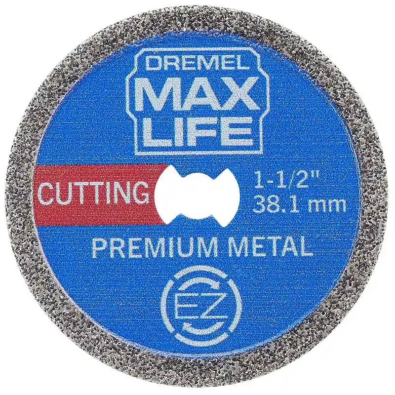 Secure Checkout Dremel Max Life EZ506HP Cutting Wheel, 1-1/2 in Dia, 0.4 in Thick, Fiberglass Abrasive