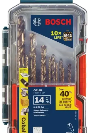 New Release Bosch CO14B Twist Drill Bit Set, 14-Piece, Cobalt