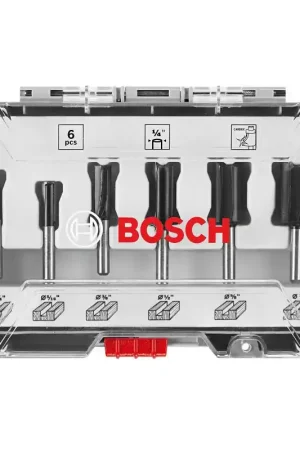 Bosch RBS006SBS Router Bit Set, Multi-Purpose, 6-Piece, Steel New Release