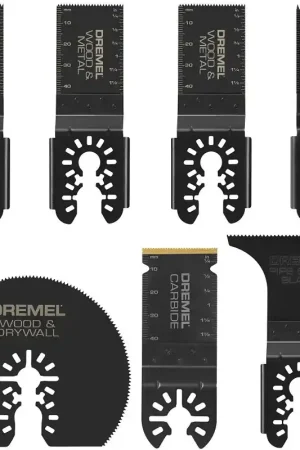Dremel MM497U Universal Oscillating Multi-Tool Blade Kit, 1-1/4, 1-5/8, 2-3/4, 3 in, Bi-Metal/Carbide/HCS Top Rated
