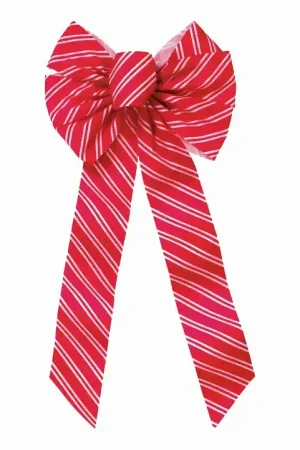 Holidaytrims 6599 Bow, 14 in H, Striped, Polyethylene/Velvet, Red/White, Pack of 24 Buy Online