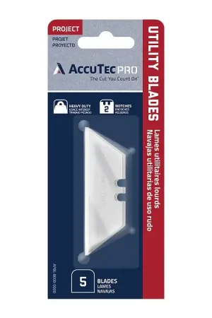 AccuTec PRO APBL-8009-0000 Heavy-Duty Utility Blade, 6 in L, HCS, Two Facet, Two Notch Edge Buy Online
