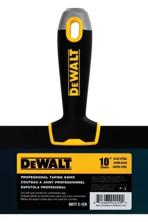 DEWALT DXTT-2-126 Taping Knife, 10 in W Blade, Steel Blade, Precision Ground Blade, Ergonomic, Soft Grip Handle, Pack of 4 Final Sale