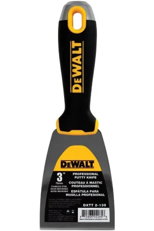 Best Price DEWALT DXTT-2-139 Putty Knife, 3 in W Blade, Stainless Steel Blade, Precision Ground Blade, Ergonomic, Soft Grip Handle