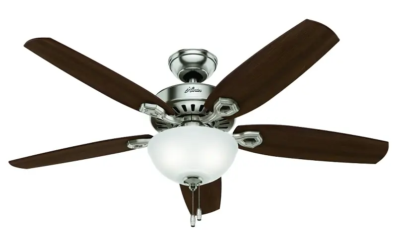 Hunter 53090 Ceiling Fan, 5-Blade, Brazilian Cherry/Stained Oak Blade, 52 in Sweep, 3-Speed, With Lights: Yes One Day Deal
