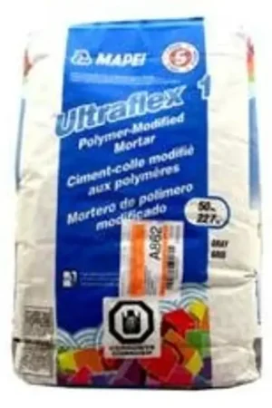 Seasonal Sale Mapei Ultraflex 1 Series 6004821 Tile Mortar, Gray, Powder, 50 lb, Bag