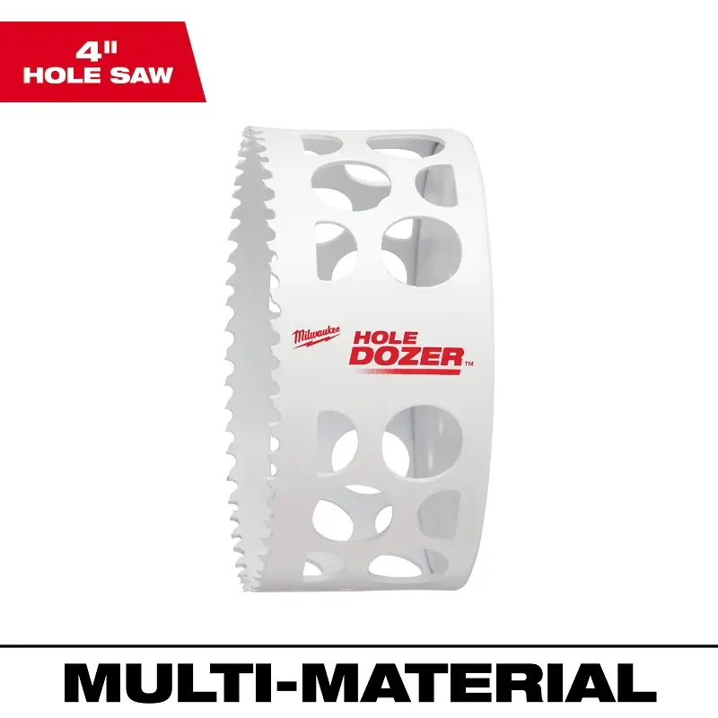 Limited Offer Milwaukee 49-56-9645 Hole Saw, 4 in Dia, 1-5/8 in D Cutting, 1/2-20 Arbor, 4, 5 TPI, Bi-Metal Cutting Edge