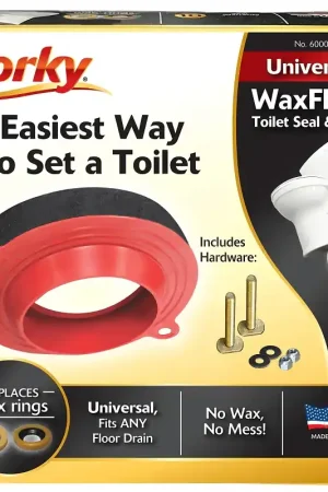 Korky 6000FR Toilet Seal Kit, Rubber, Red, For: 3 in and 4 in Drain Pipes Genuine