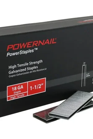 Direct From Factory Powernail PowerStaples PS18150 Fine Wire Staple, 1/4 in W Crown, 1-1/2 in L Leg, 18 ga, Carbon Steel, Pack of 6