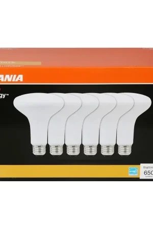 Sylvania Natural Series 41328 LED Bulb, BR30 Lamp, 65 W Equivalent, E26 Medium Lamp Base, Dimmable, Frosted, Soft White Markdown