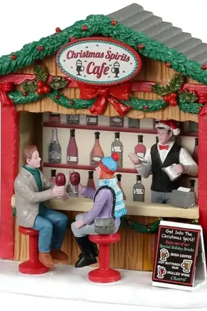 Lemax 23605 Christmas Spirits Cafe, Caddington Village/Christmas, Resin, Pack of 12 Same Day Shipping