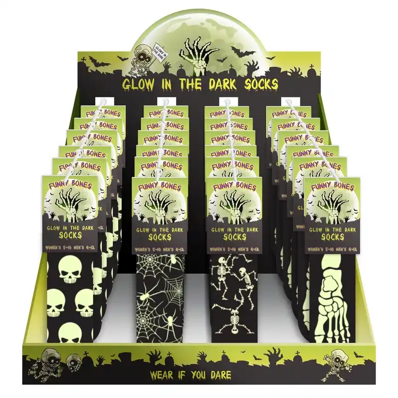 Latest DM Merchandising Glow-in- the- Dark Socks 1 pk, Pack of 24