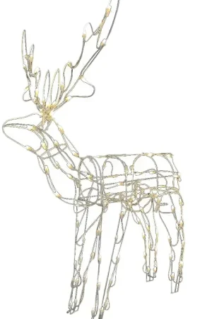Affordable Santas Forest 36888 Standing Buck, 12 in W, PVC/Metal, Clear, Mini String LED Bulb