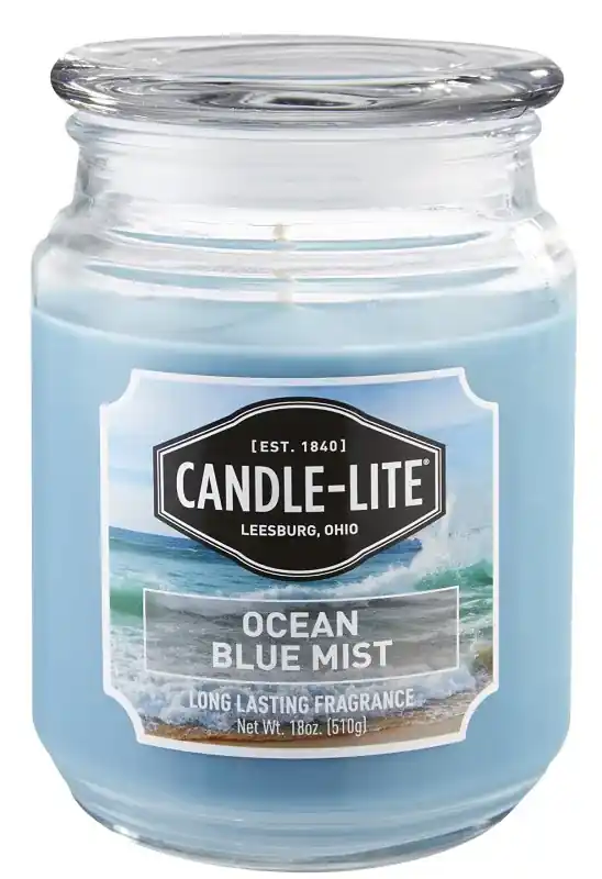 Candle-Lite 3297128 Scented Candle, 18 oz, Ocean Blue Mist, 70 to 110 hr, Blue, Pack of 4 Best Price