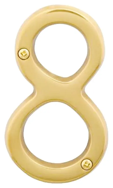 Schlage SC2-3086-605 #8 House Number, Character: 8, 4 in H Character, Brass Character, Solid Brass Place Order