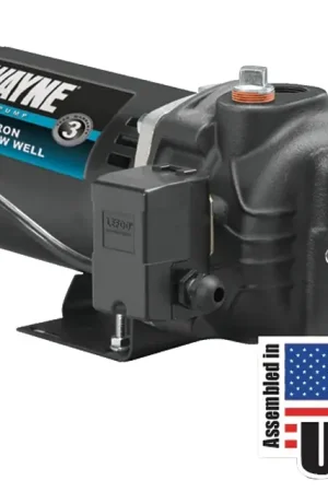 Best Seller Wayne SWS50 Jet Pump, 120/240 V, 0.5 hp, 1-1/4 in Suction, 3/4 in Discharge Connection, 25 ft Max Head, 375 gph, Iron