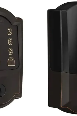 Clearance Schlage BE489WBV CAM 716 Electronic Deadbolt, 100 Number of User Codes, 1 in Projection, Aged Bronze, Residential, Metal