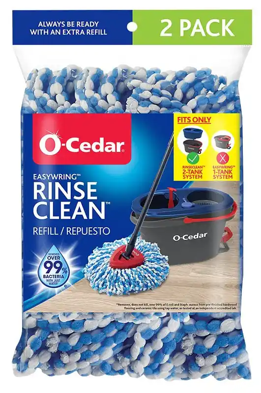 Factory Price O-Cedar EasyWring RinseClean Series 172092 Spin Mop Refill, Microfiber, Blue/White