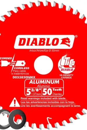 Best Choice Diablo D053850NMX Circular Saw Blade, 5-3/8 in Dia, 20 mm Arbor, 50-Teeth, Carbide Cutting Edge