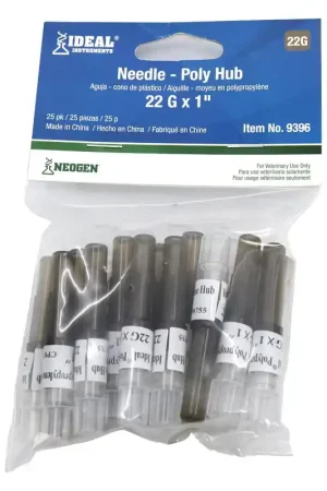 Flash Sale Neogen 9396 Hub Needle, 22 ga, 1 in L