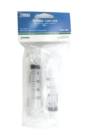 Ideal 9266 Luer Lock Syringe, 20 cc Capacity Fast Shipping