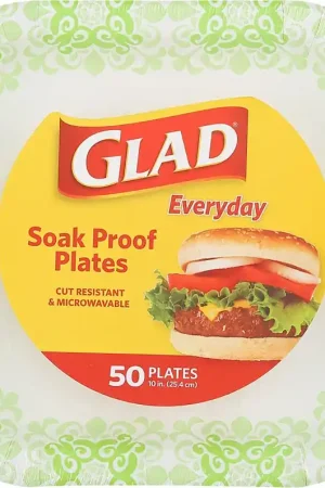 Don't Miss Out Glad Everyday BBP0102 Plate, 10-1/4 in, Square, Paper, Green Victorian