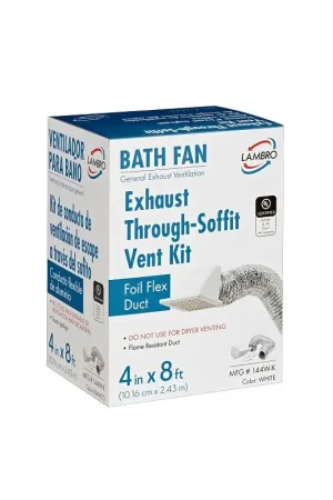 Lambro 144W-K Soffit Recessed Vent Kit, Plastic, White Budget