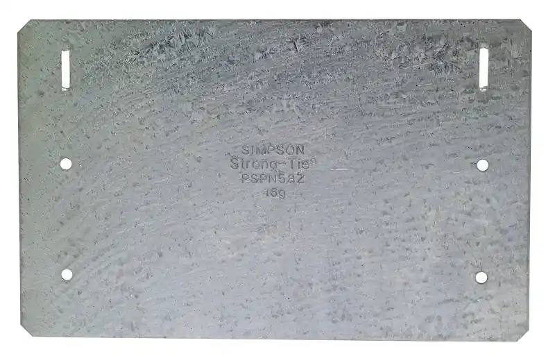 Simpson Strong-Tie PSPNZ Series PSPN58Z Protecting Shield Plate, 16 ga, Steel, ZMAX, Pack of 25 While Supplies Last