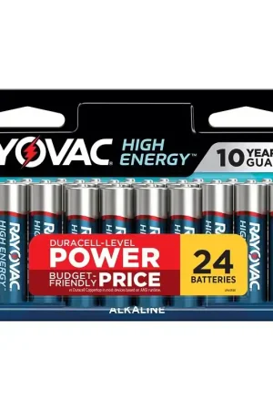 Rayovac 815-24LTK Battery, 1.5 V Battery, AA Battery, Alkaline, 24/PK Express Delivery