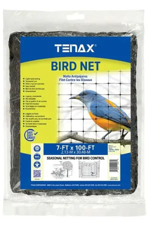 Last Chance Tenax 2A220063 Protective Netting, 100 ft L, 7 ft W, Square Mesh, 3/4 in Mesh, Polypropylene, Black
