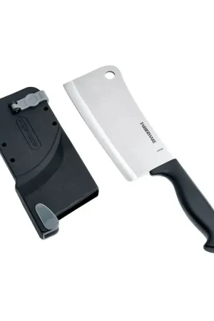Certified Farberware 5301749 Cleaver Knife, 6 in L Blade, Stainless Steel Blade, Polypropylene Handle, Black Handle, Pack of 3