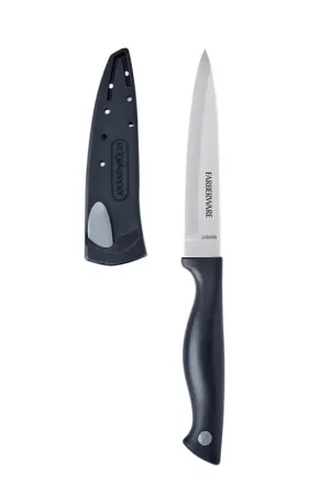 Top Pick Farberware 5301752 Utility Knife, 4-1/2 in L Blade, Stainless Steel Blade, Black Handle, Pack of 3