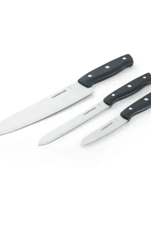 Buy Online Farberware 5266765 Knife Set, 3-Piece, Stainless Steel, Black, Pack of 3