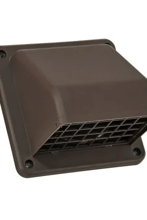 Lambro 1471B Hood Vent, 4 in Duct, Plastic Hood, Brown Hood Direct From Factory