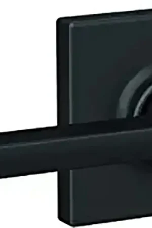 Crafted Schlage F Series F10 LAT 622 COL Passage Lever, Mechanical Lock, Matte Black, Metal, Residential, 2 Grade